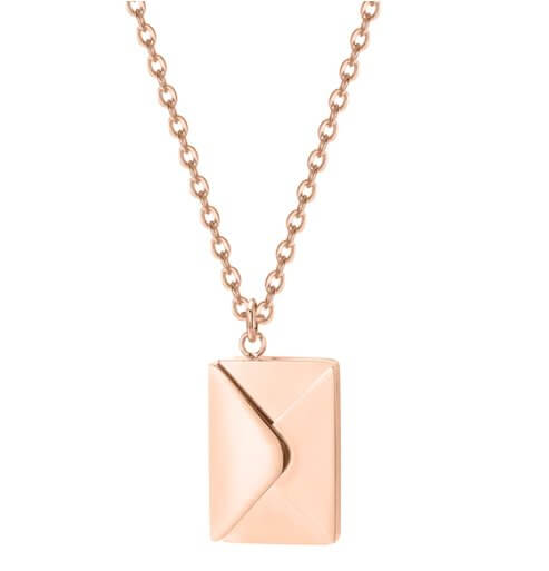 Love Letter Envelope Necklace Rose Gold