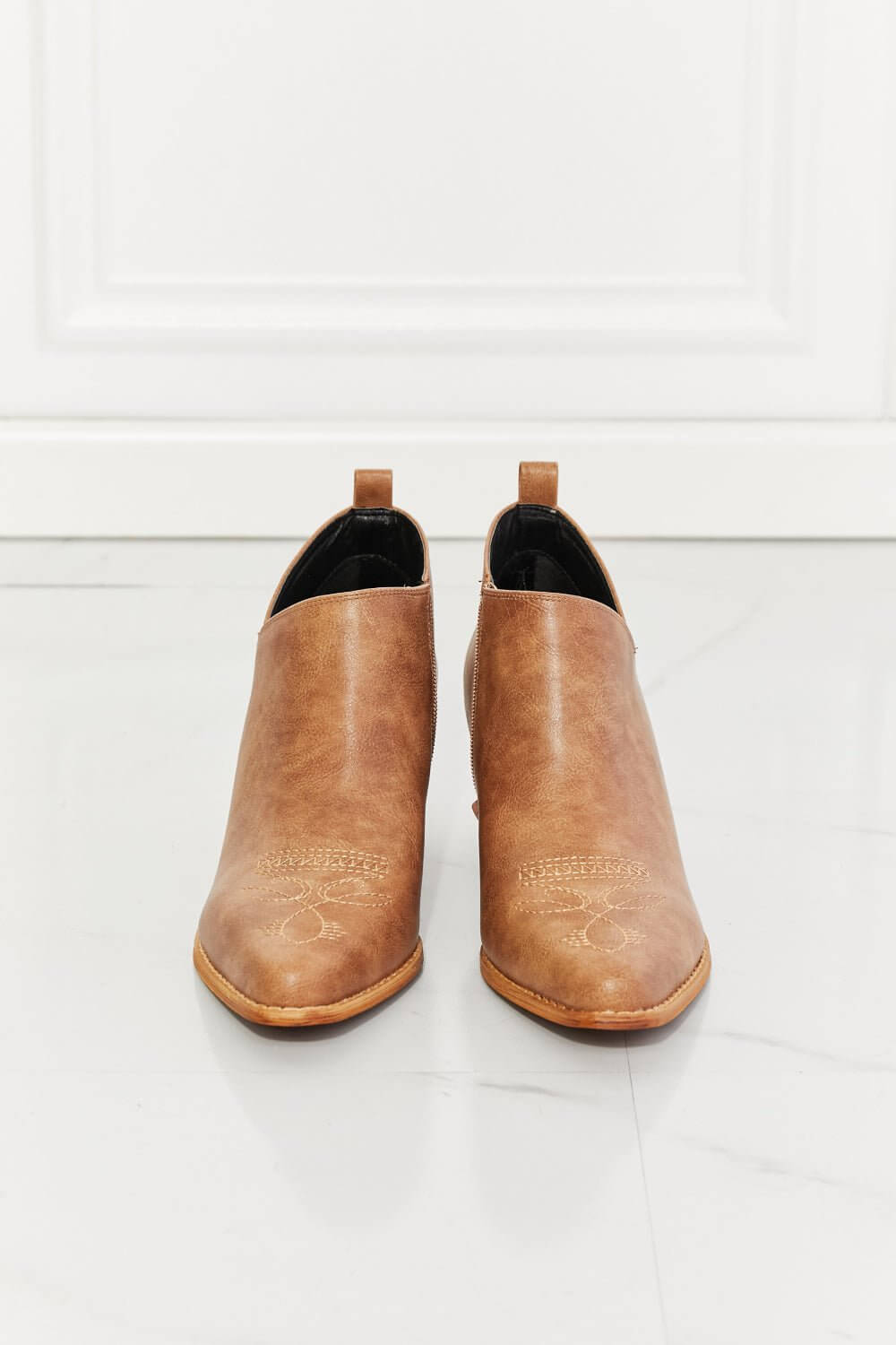 Trust Yourself Caramel Cowboy Bootie - MMShoes at Ferris Deals