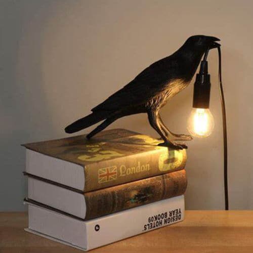 Raven Desk Lamp Table Lamp Resin Lucky Crow Light Bedside Art