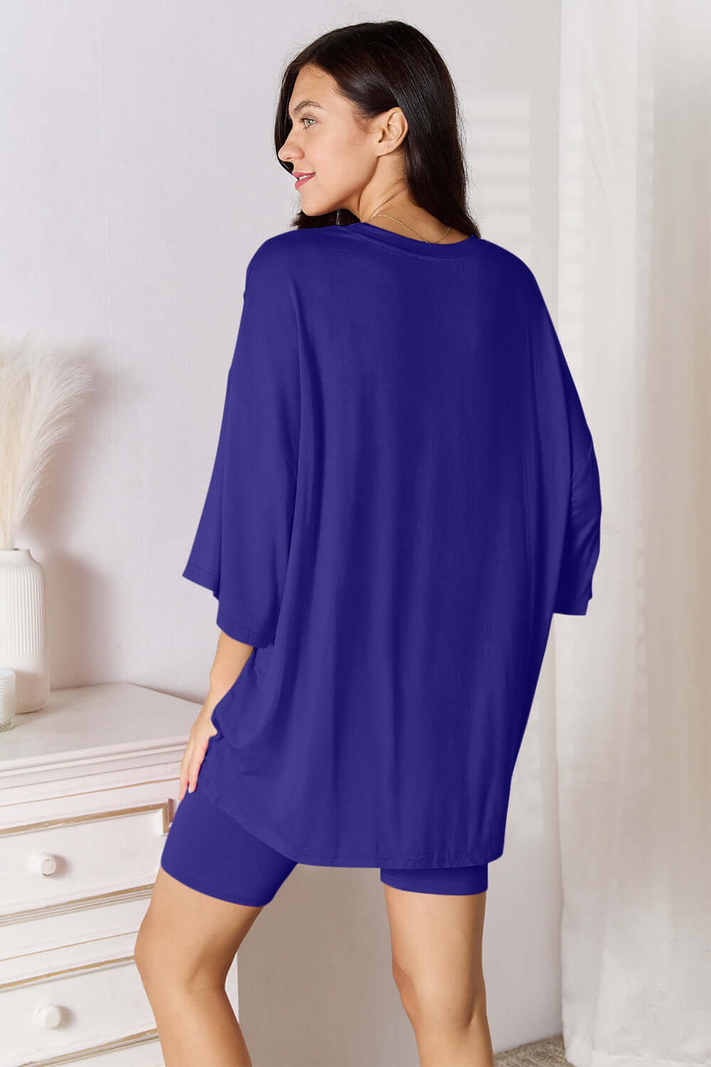 Soft Rayon Three-Quarter Sleeve Top & Shorts Set