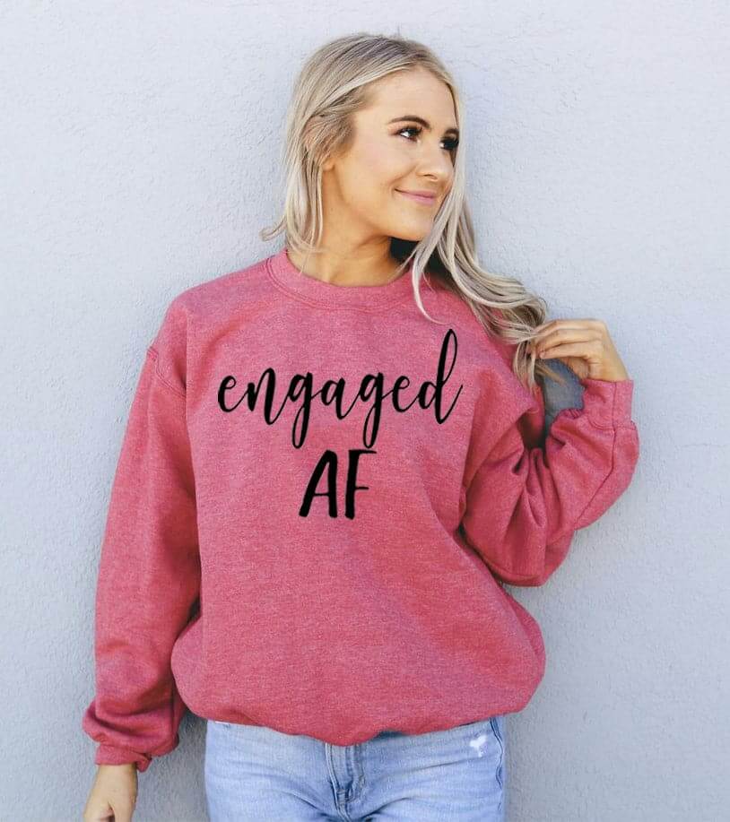 Engaged AF Sweatshirt Scarlet Red