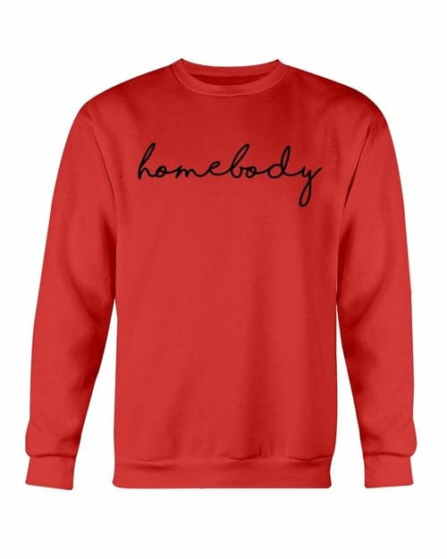 Homebody Sweatshirt Red Gildan Crewneck Sweatshirt